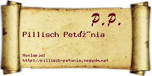 Pillisch Petúnia névjegykártya